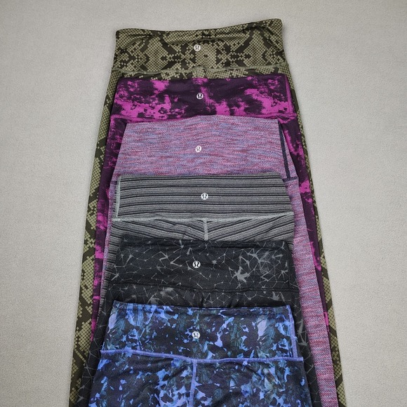 Lululemon Leggings Lot Women 4/6 Multicolor Cropped Athleisure Yoga Gym 6 Count - Picture 15 of 16